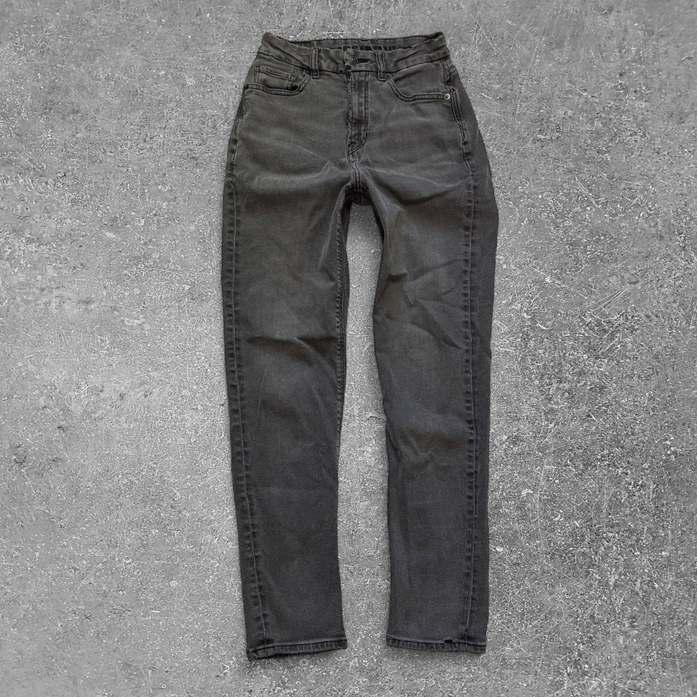 American Eagle Womens Stretch High Rise Jeans Faded Black Grey Size 0 Regular